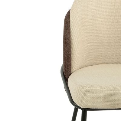 Scacco Fabric Dining Chair - Set of 2 - Beige/Brown - With 2-Year Warranty